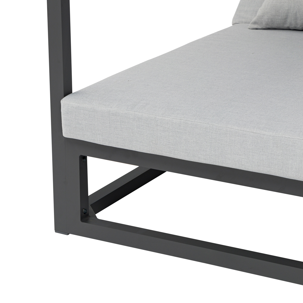 Daybed Edna Aluminio Antracita  y textil gris  medio