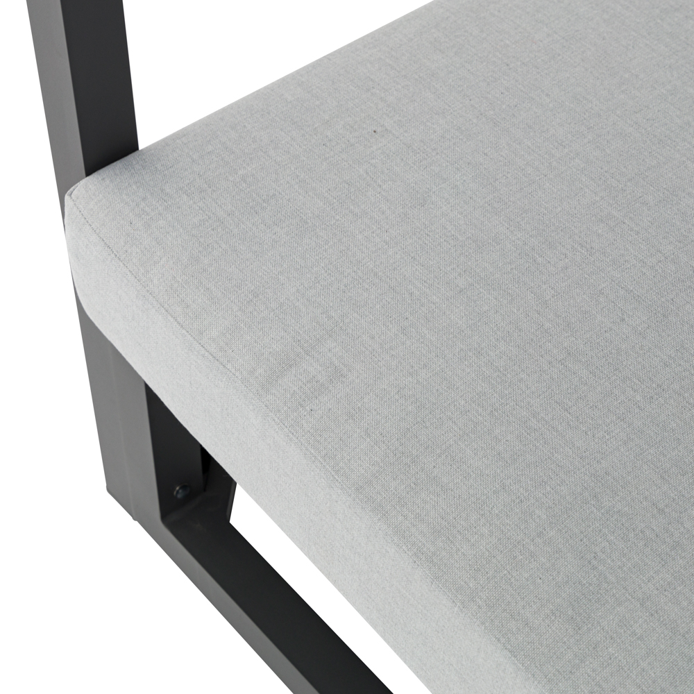 Daybed Edna Aluminio Antracita  y textil gris  medio
