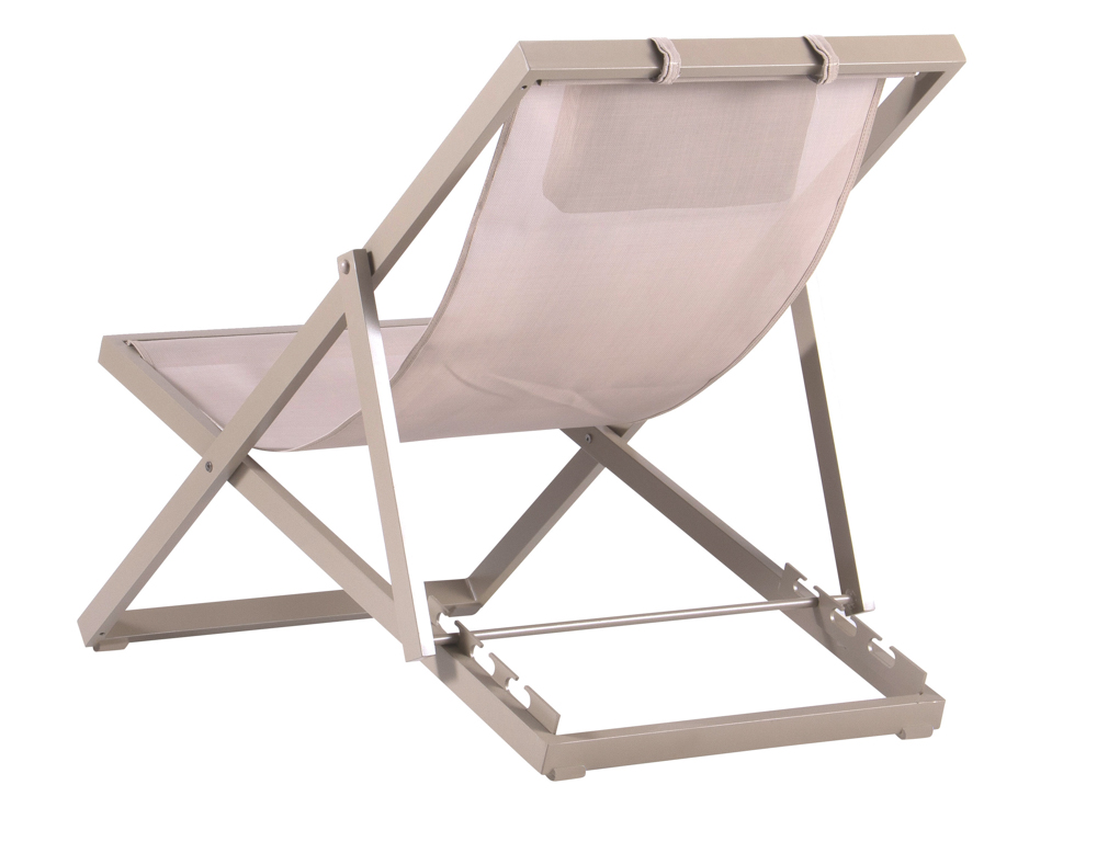 Tumbona Davis aluminio taupe y textilene taupe