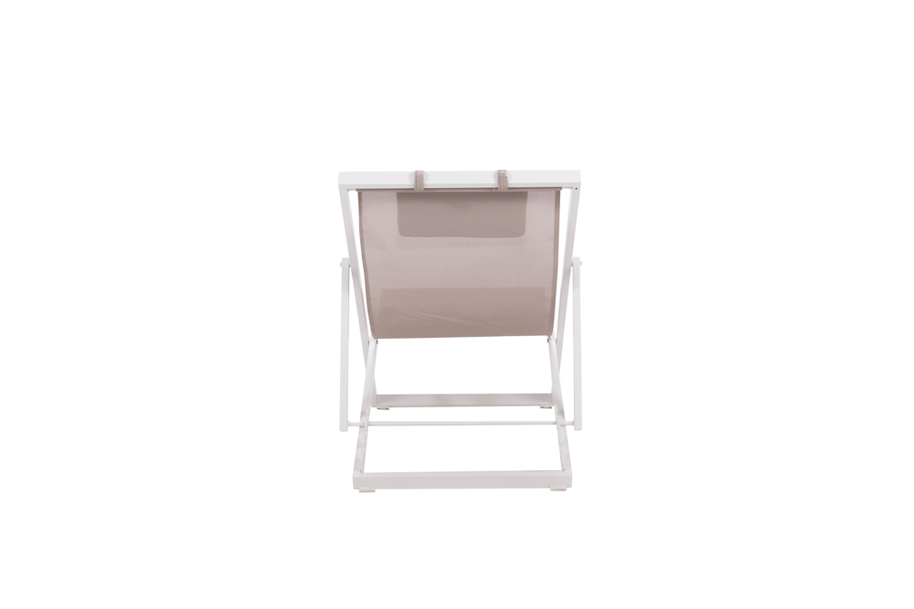 Tumbona Davis aluminio blanco y textilene taupe
