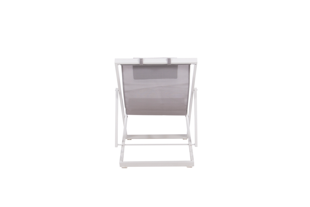 Tumbona Davis aluminio blanco y textilene gris claro