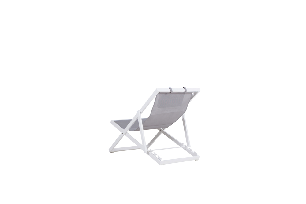 Tumbona Davis aluminio blanco y textilene gris claro