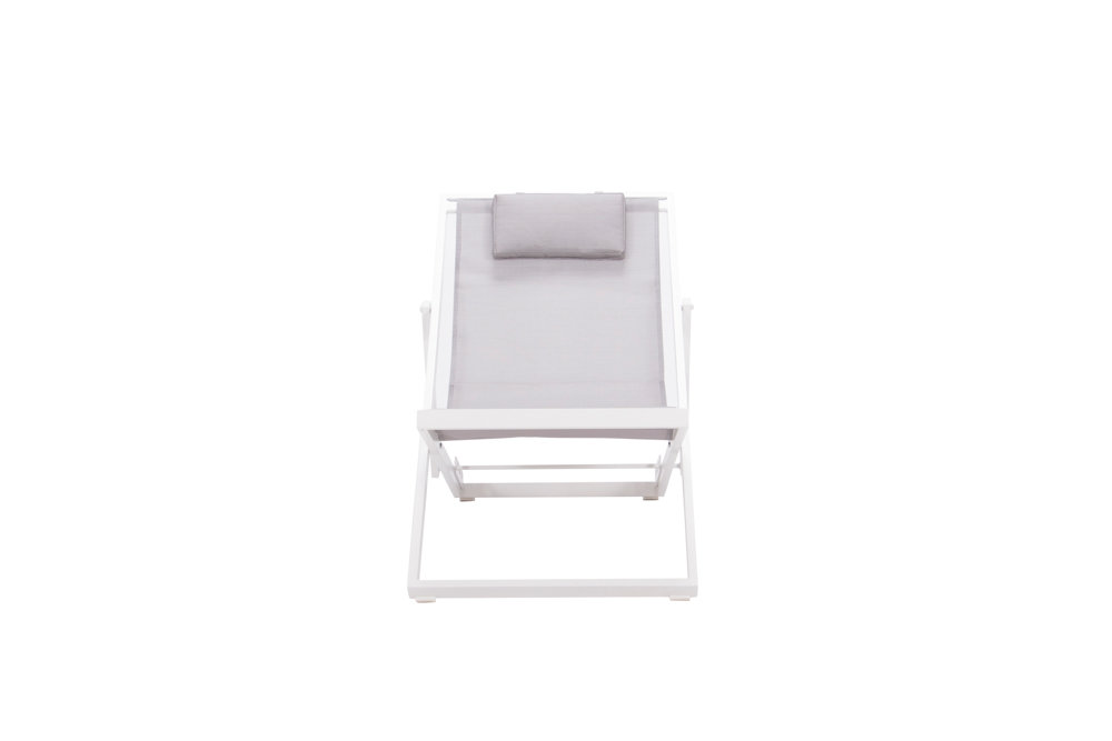 Tumbona Davis aluminio blanco y textilene gris claro