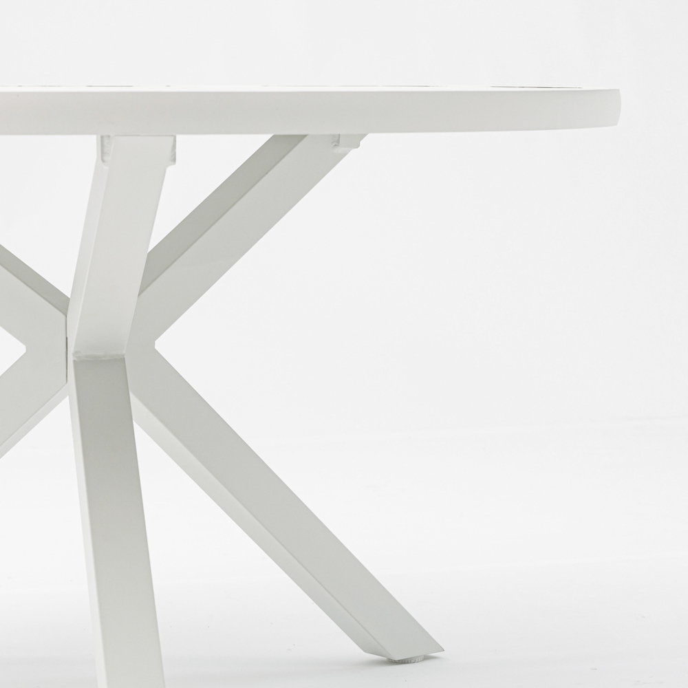 Mesa redonda Yowah aluminio blanco diam.120cm