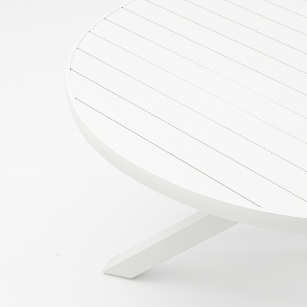 Mesa redonda Yowah aluminio blanco diam.120cm