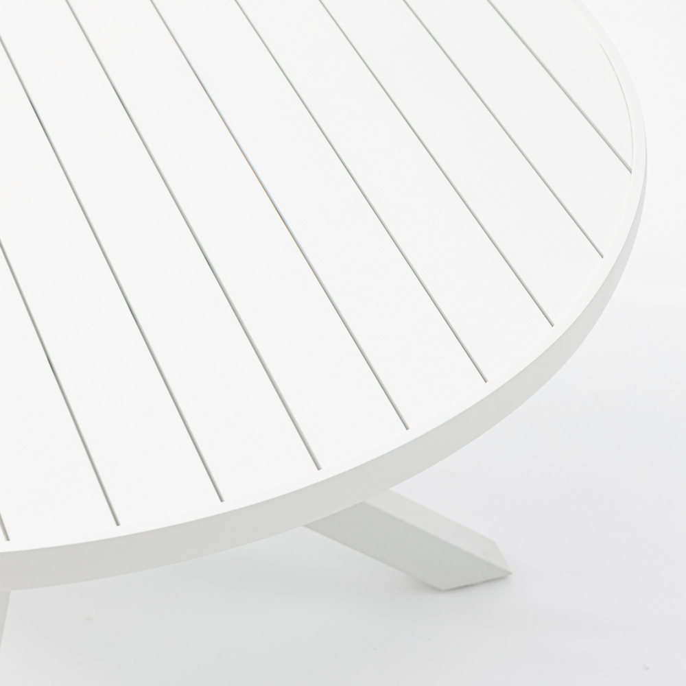 Mesa redonda Yowah aluminio blanco diam.120cm