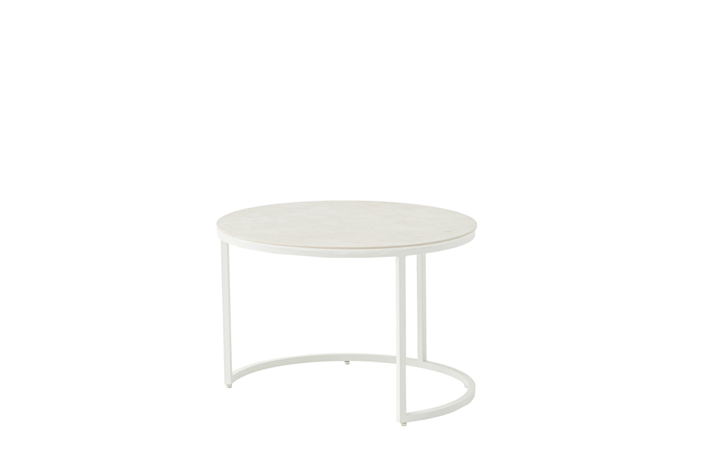 Set mesas auxiliares albury aluminio blanco.