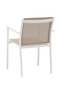 Silla de comedor Adin Alu blanco textilene taupe