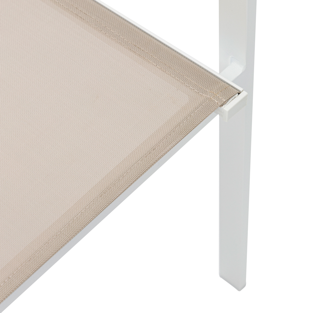 Silla de comedor Adin Alu blanco textilene taupe