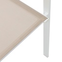 Silla de comedor Adin Alu blanco textilene taupe