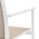 Silla de comedor Adin Alu blanco textilene taupe