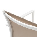 Silla de comedor Adin Alu blanco textilene taupe