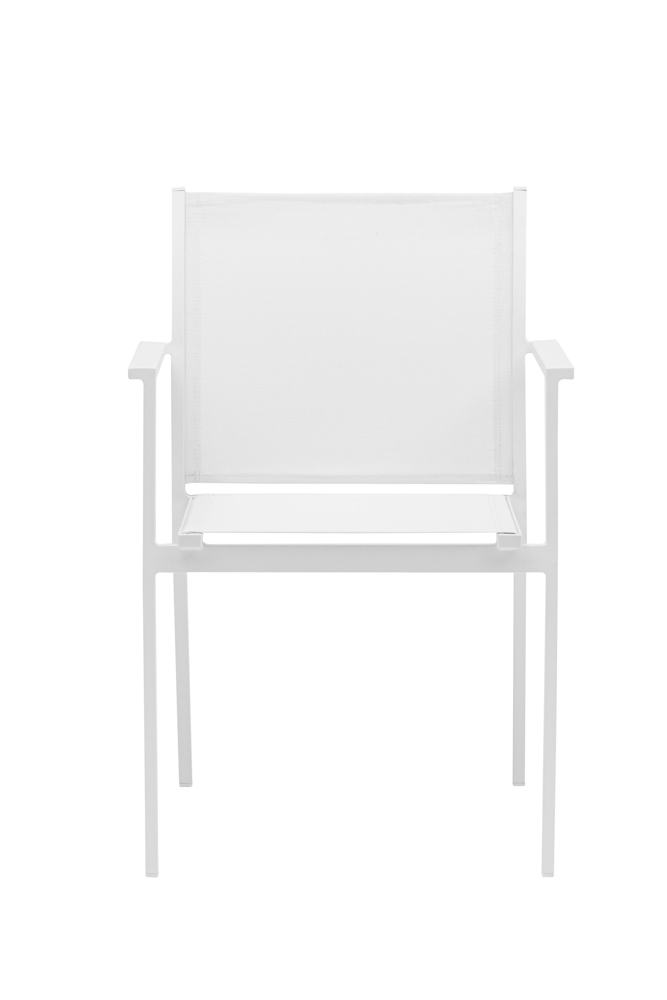 Silla de comedor Adin Alu blanco textilene blanco