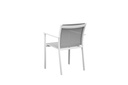 Silla de comedor Adin Alu blanco textilene gris claro
