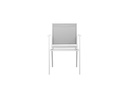 Silla de comedor Adin Alu blanco textilene gris claro