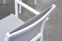 Silla de comedor Adin Alu blanco textilene gris claro