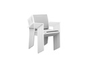 Silla de comedor Adin Alu blanco textilene gris claro