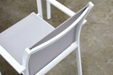 Silla de comedor Adin Alu blanco textilene gris claro