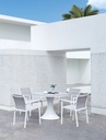 Silla de comedor Adin Alu blanco textilene gris claro