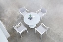 Silla de comedor Adin Alu blanco textilene gris claro