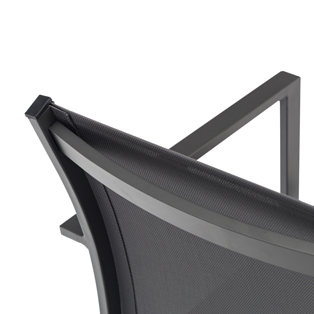 Silla de comedor Adin Alu antracita textilene antracita