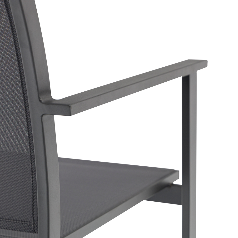 Silla de comedor Adin Alu antracita textilene antracita