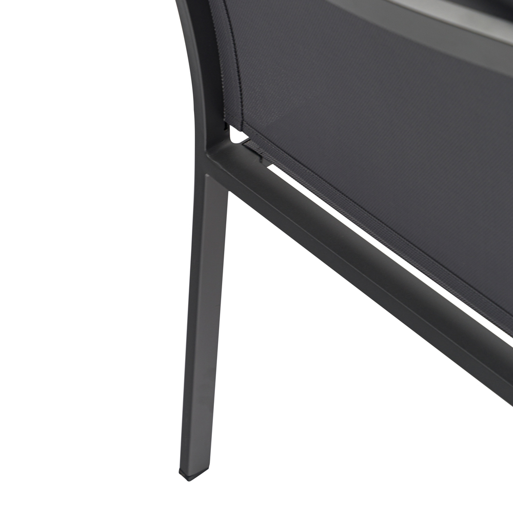 Silla de comedor Adin Alu antracita textilene antracita