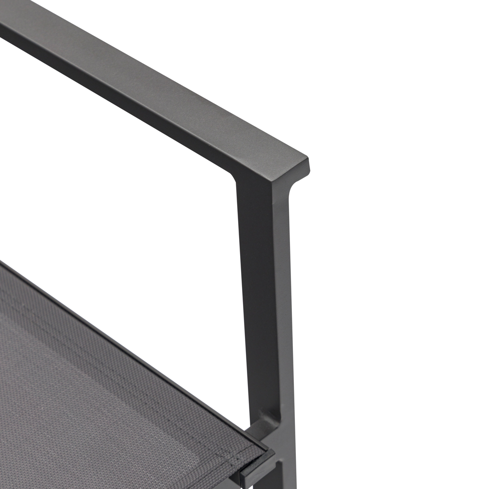 Silla de comedor Adin Alu antracita textilene antracita