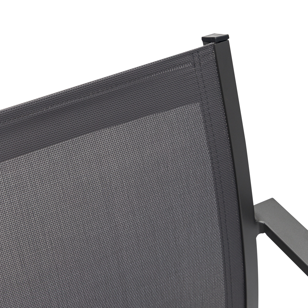 Silla de comedor Adin Alu antracita textilene antracita