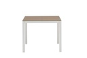 Mesa de comedor Adin 90*90 alum.blanco cristal Taupe