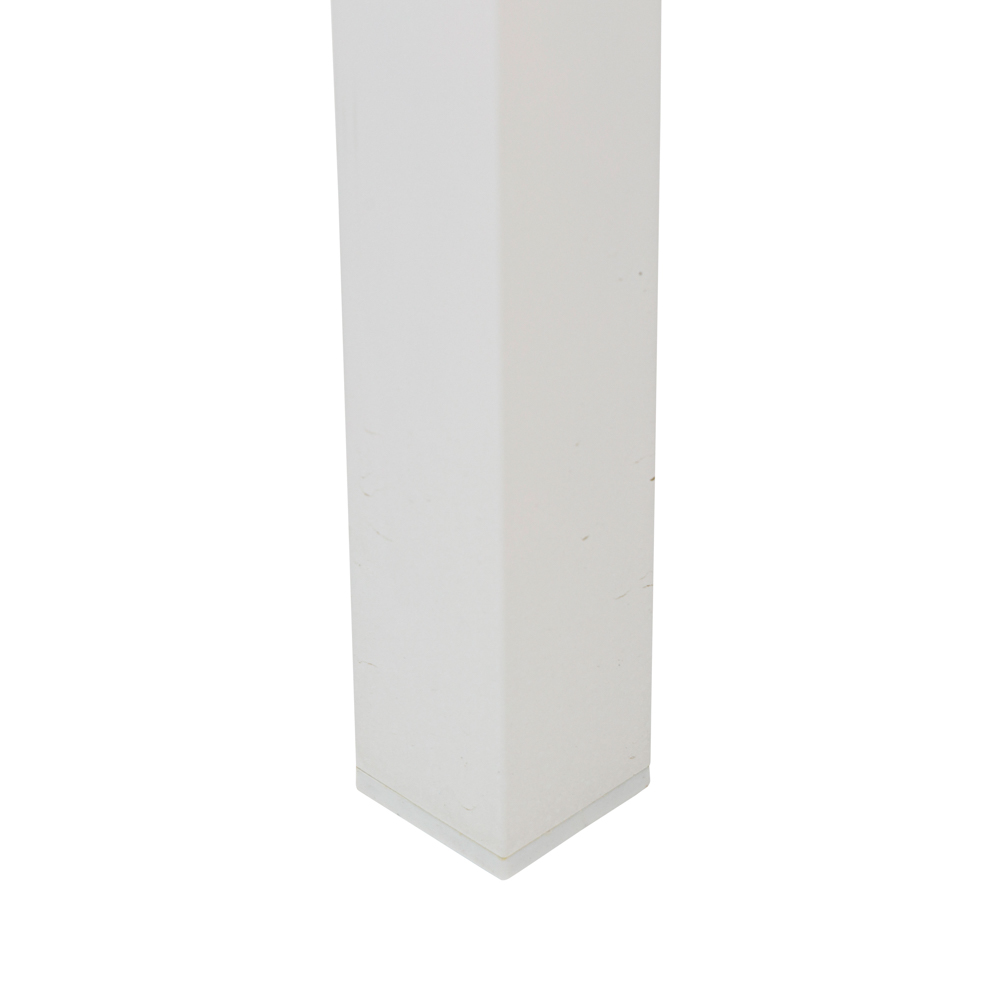 Mesa de comedor Adin 90*90 alum.blanco cristal Taupe