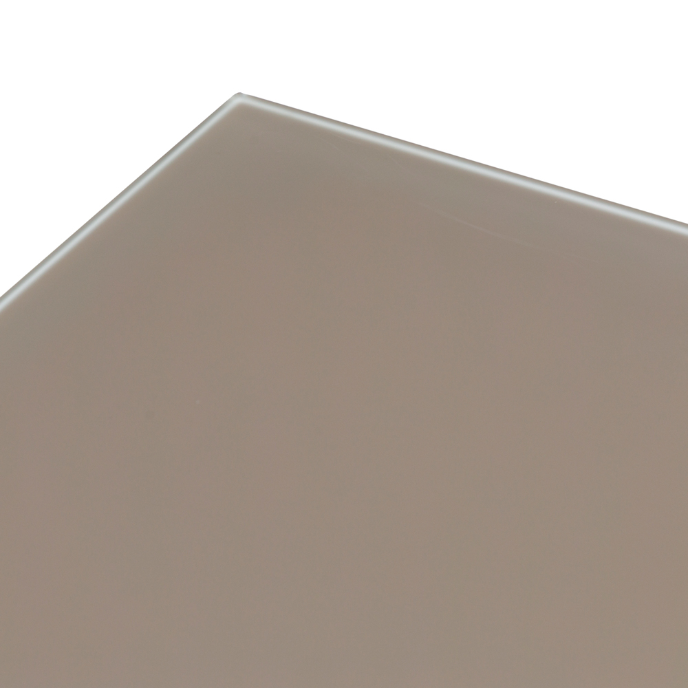 Mesa de comedor Adin 90*90 alum.blanco cristal Taupe