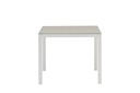 Mesa de comedor Adin 90*90 alum.blanco cristal gris claro