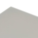 Mesa de comedor Adin 90*90 alum.blanco cristal gris claro