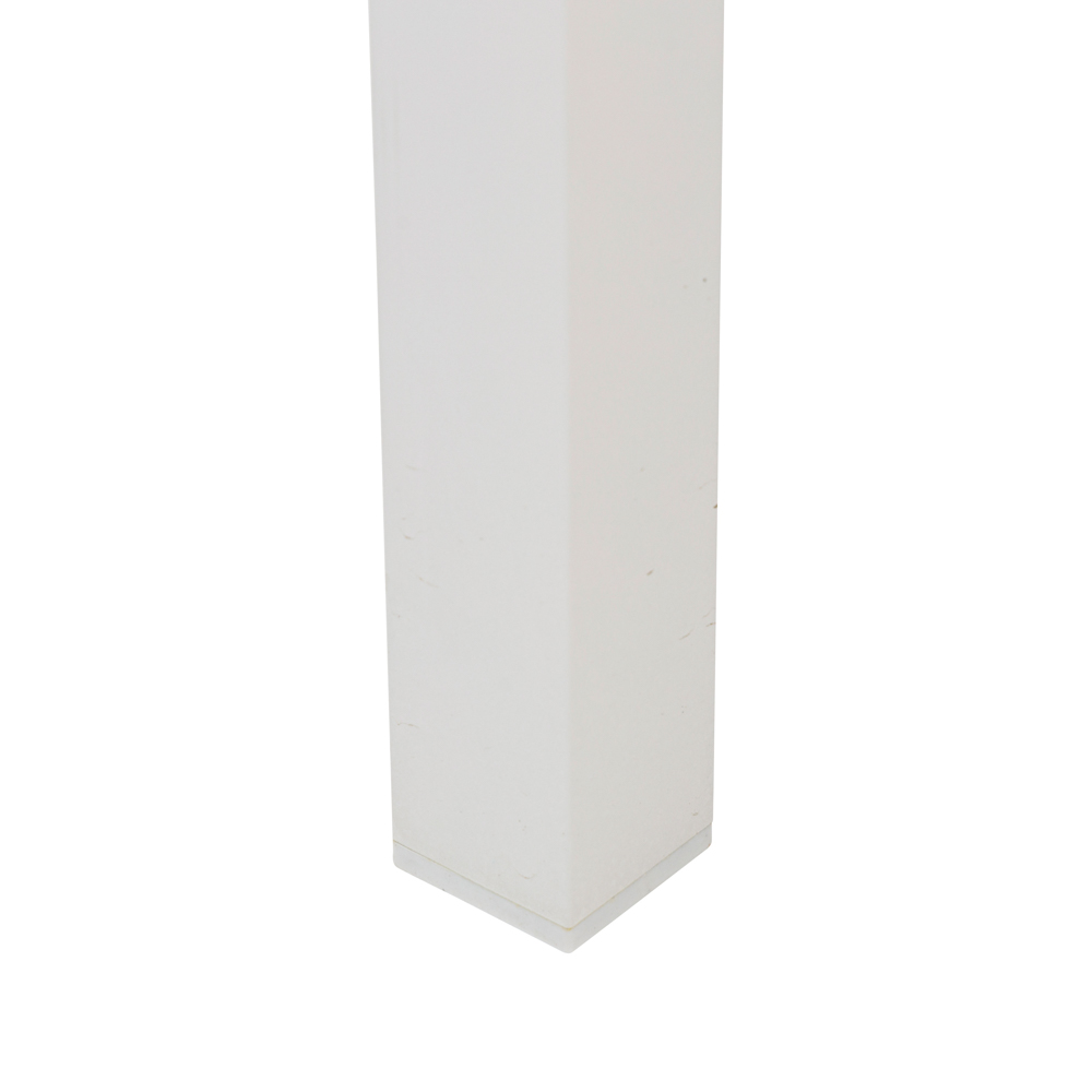 Mesa de comedor Adin 90*90 alum.blanco cristal gris claro