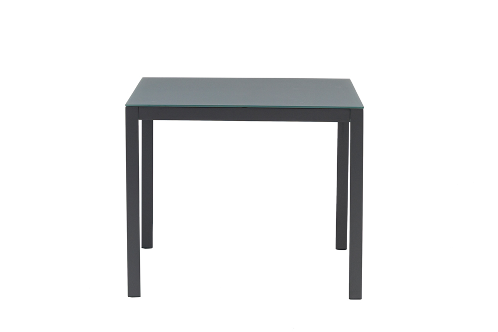 Mesa de comedor Adin 90*90 alum.antracita  cristal antracita