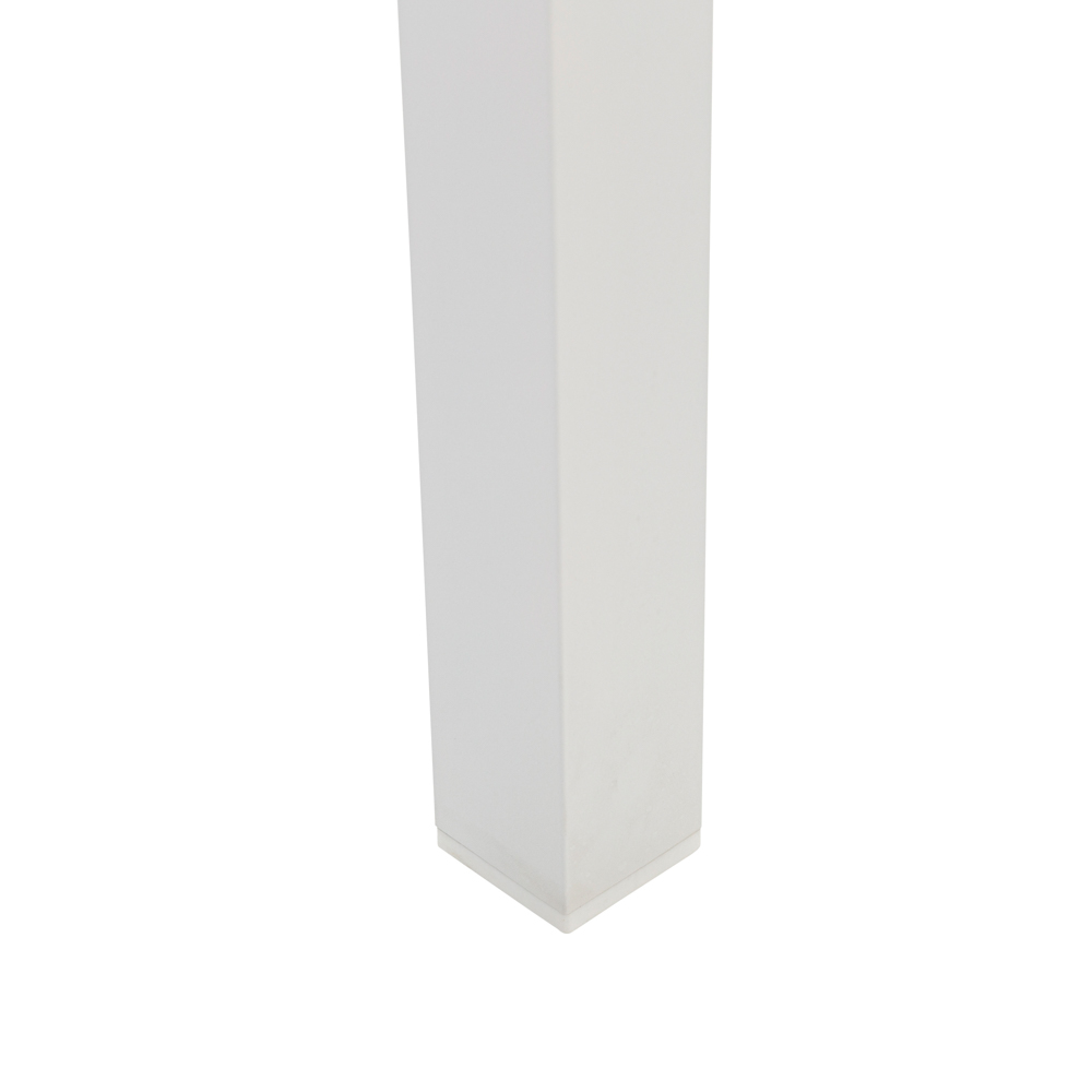 Mesa de comedor Adin 160*90 alum.blanco cristal blanco