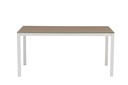 Mesa de comedor Adin 160*90 alum.blanco cristal Taupe
