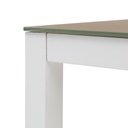 Mesa de comedor Adin 160*90 alum.blanco cristal Taupe
