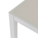 Mesa de comedor Adin 160*90 alum.blanco cristal gris claro