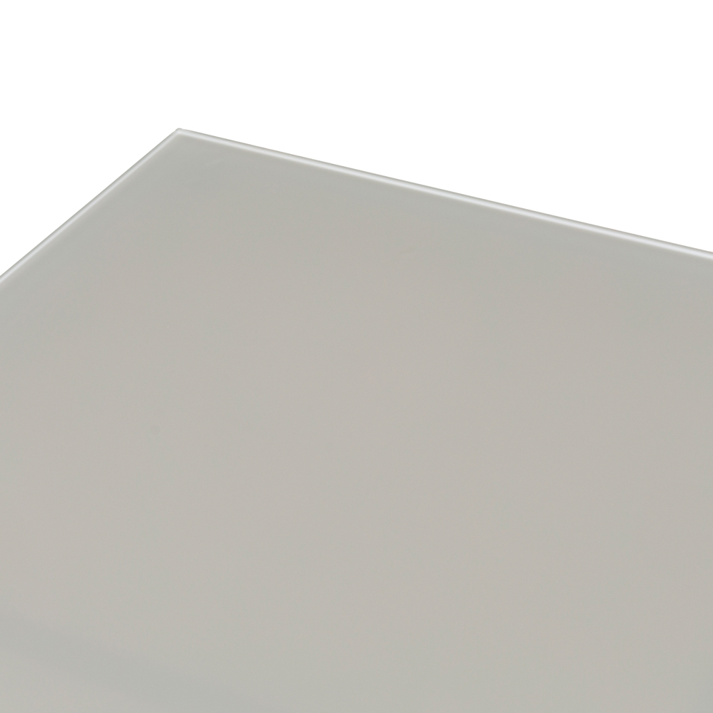 Mesa de comedor Adin 160*90 alum.blanco cristal gris claro