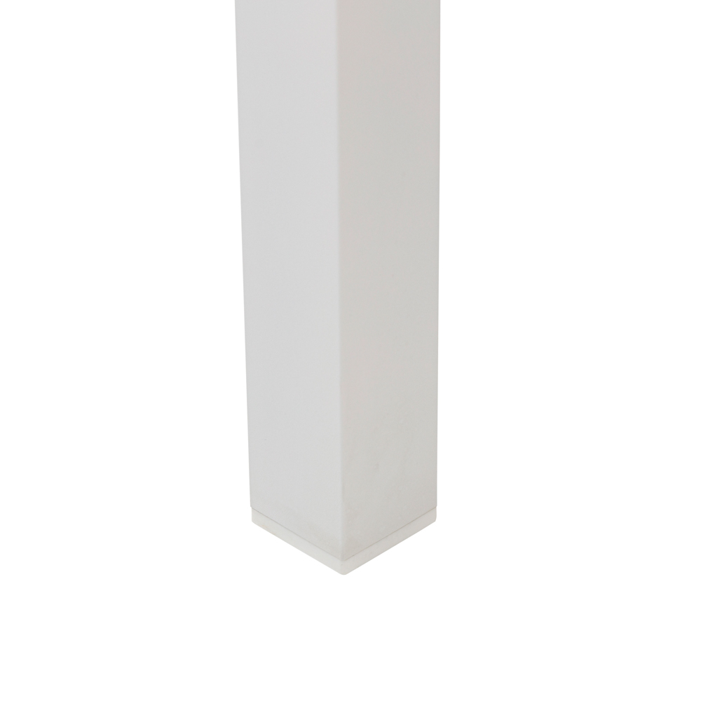 Mesa de comedor Adin 160*90 alum.blanco cristal gris claro