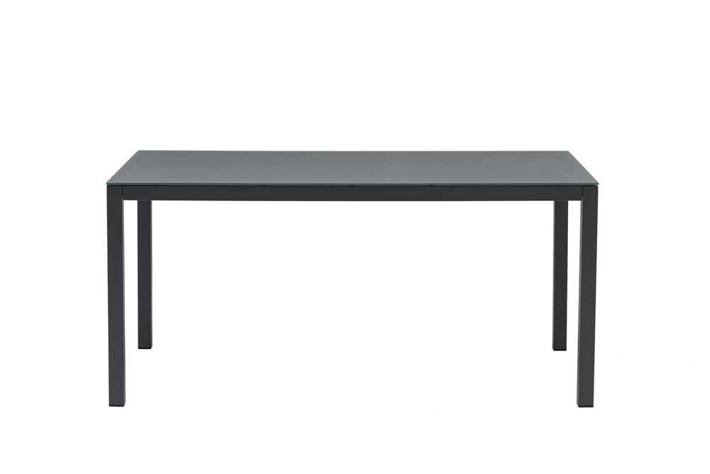 Mesa de comedor Adin 160*90 alum.antracita  cristal antracita