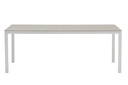 Mesa de comedor Adin 200*90 alum.blanco cristal gris claro
