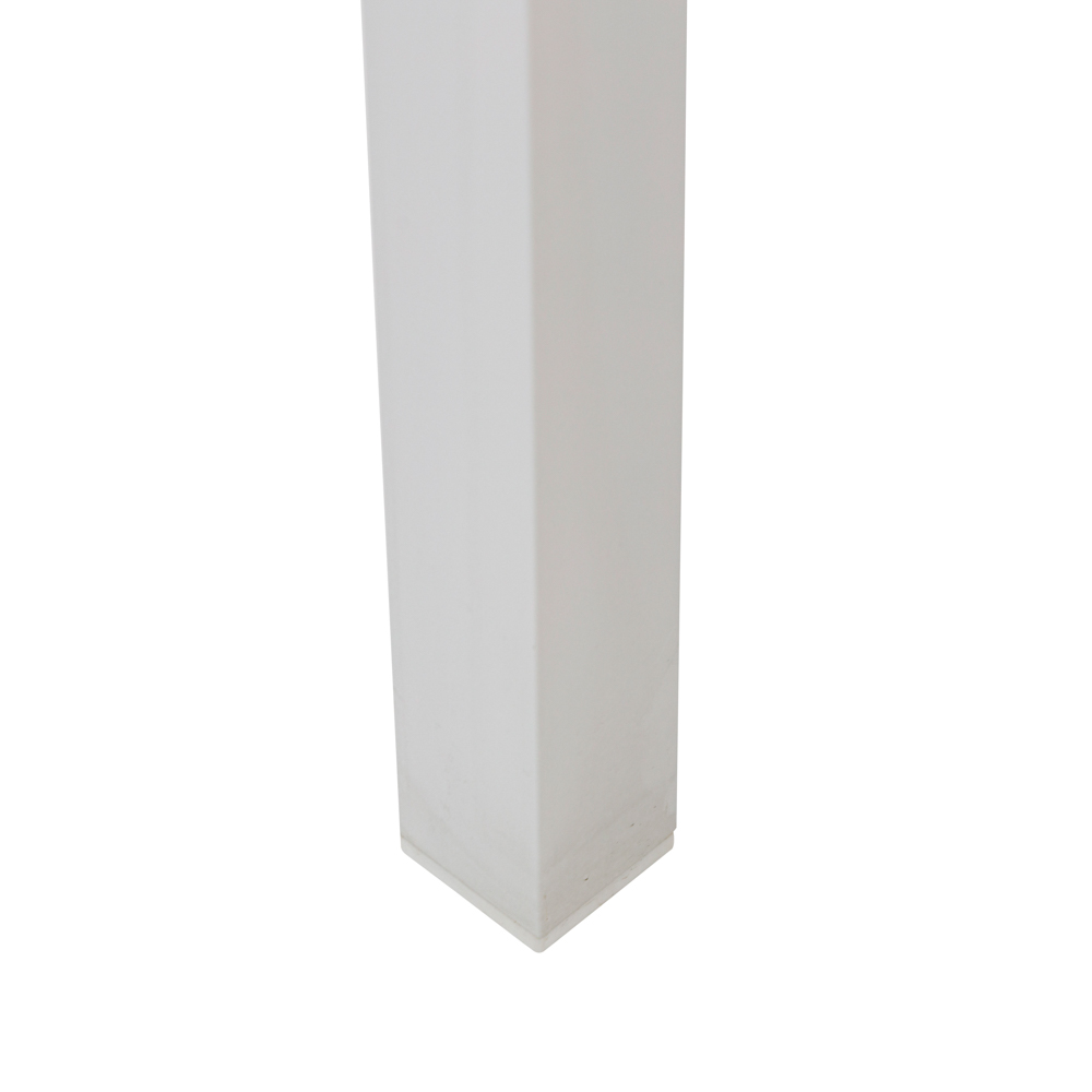 Mesa de comedor Adin 200*90 alum.blanco cristal gris claro