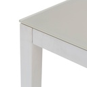 Mesa de comedor Adin 200*90 alum.blanco cristal gris claro