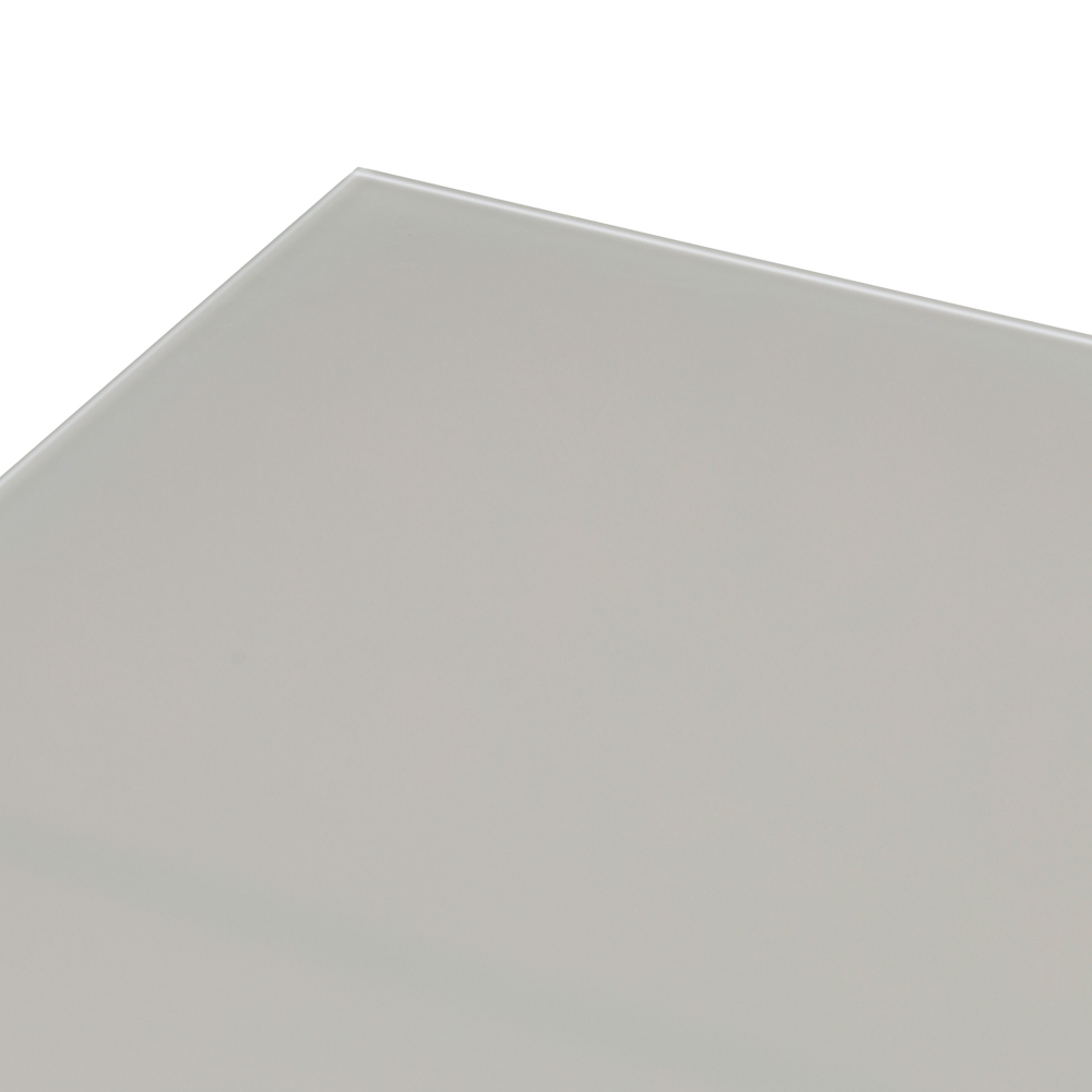 Mesa de comedor Adin 200*90 alum.blanco cristal gris claro