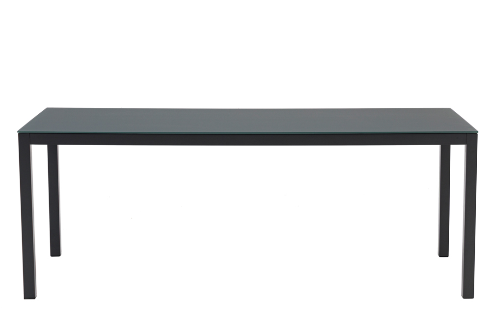 Mesa de comedor Adin 200*90 alum.antracita  cristal antracita