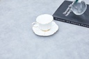 Mesa de comedor Jenner 110cm aluminio blanco encimera cristal ceramico gris claro