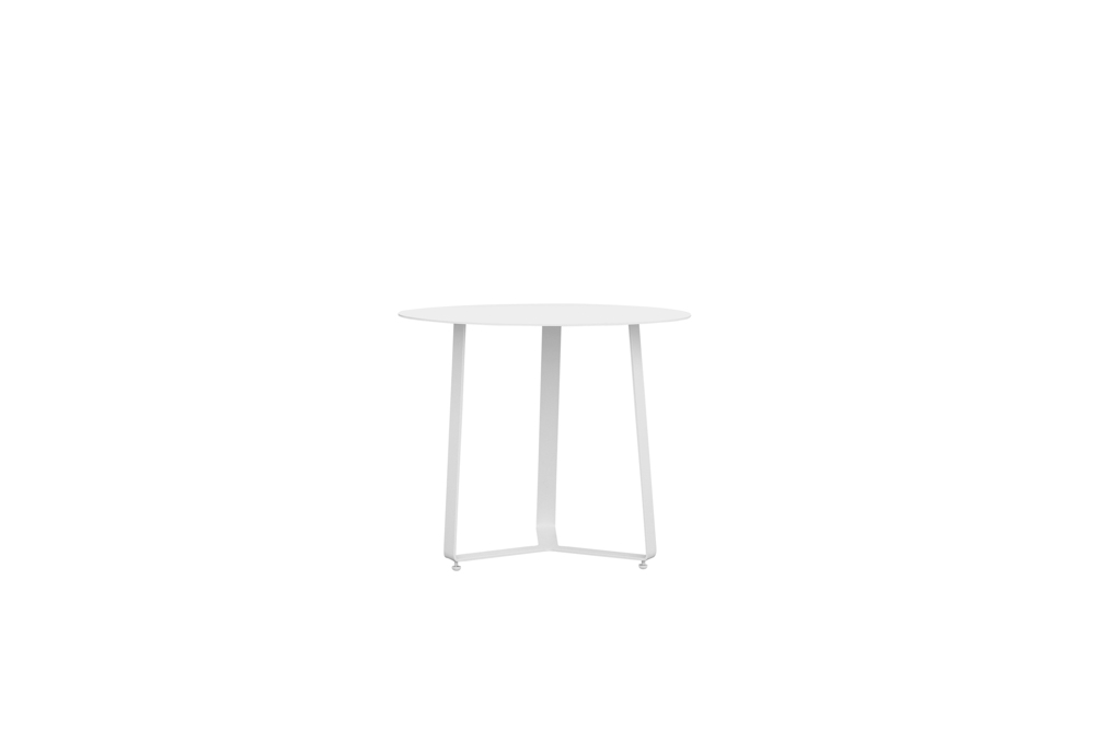 Mesa auxiliar Bangor diam 60cm aluminio blanco